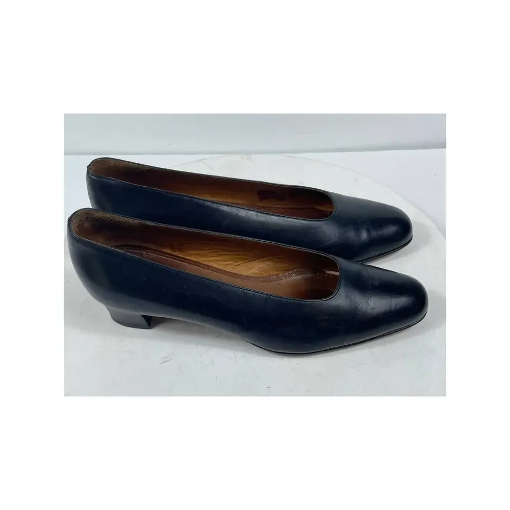 Coach Vintage Black Mini Heels Women's Size 7M Italy Chunky Heel